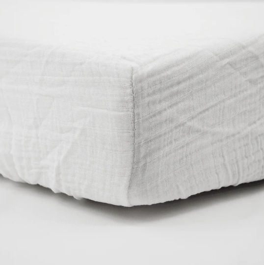 Little Band Set Baby Crib Cotton Fitted White Sheets 60x120cm 2 Pieces