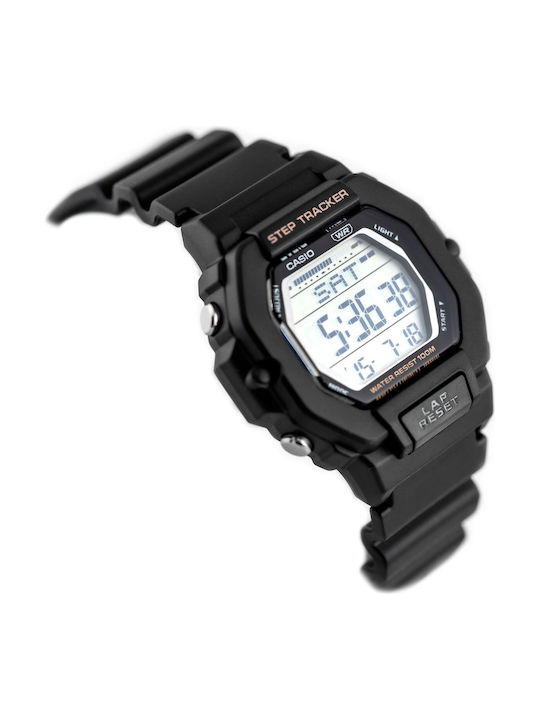 Casio Ceas Digital de Damă 38mm cu Baterie cu Curea din Cauciuc Negru