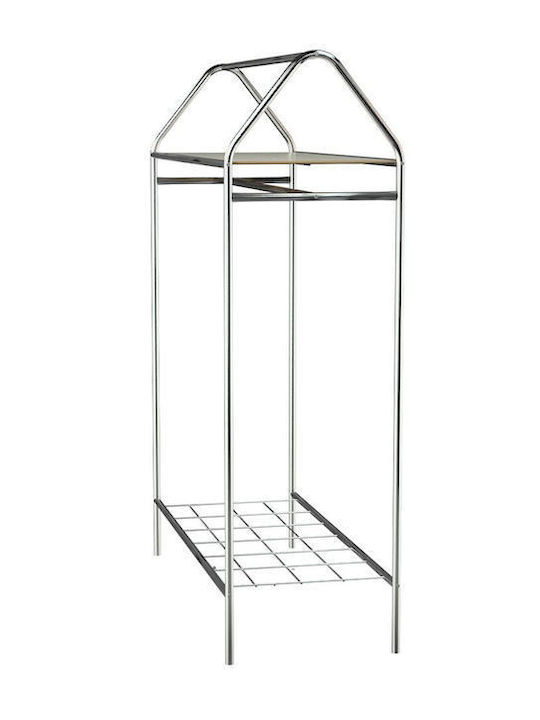 SteweHome Кръгла Закачалка За Под От Метал В Сребрист Цвят 104x143cm
