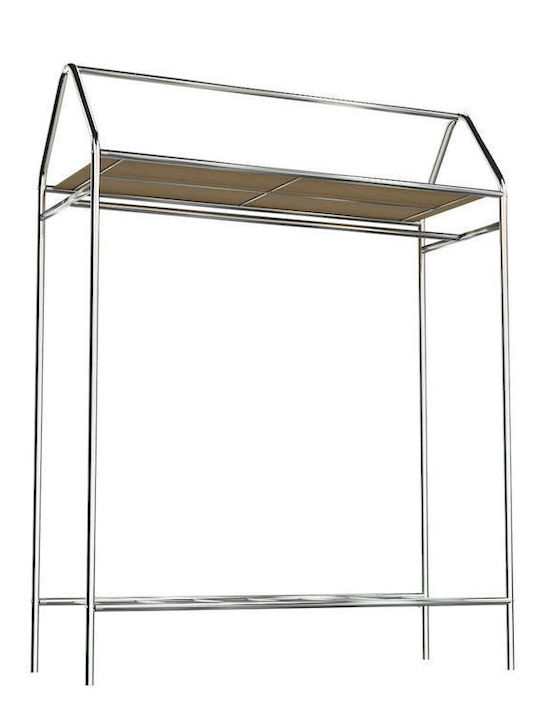 SteweHome Кръгла Закачалка За Под От Метал В Сребрист Цвят 104x143cm