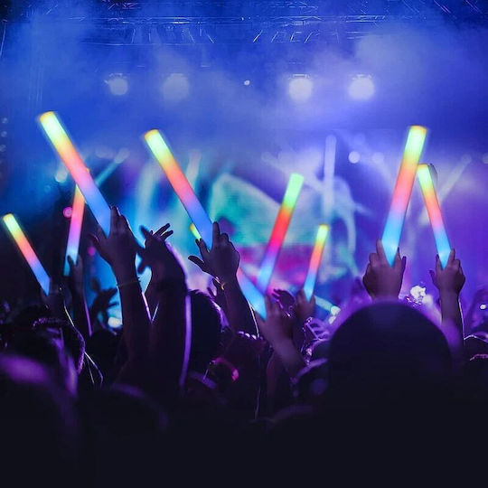 Set 10 Foam Led Sticks 46 Cm Length Parties
