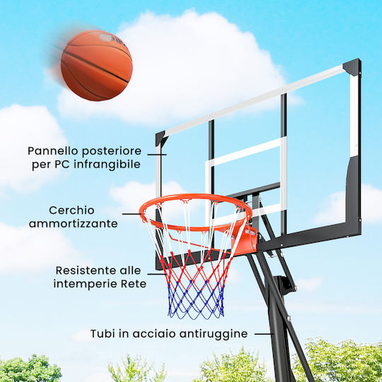 Sportnow Μπασκέτα με Βάση και Ρυθμιζόμενο Ύψος