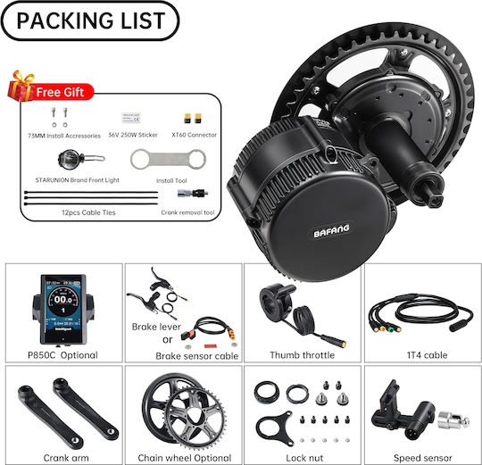 Bafang Mid Drive Motor Bbs02b 48v 750w Ebike Electric Bicycle Conversion Kit