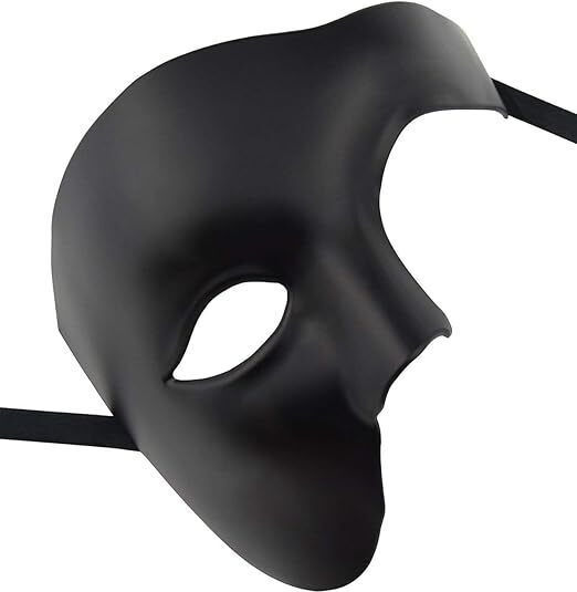 Smd Misterio Mască Bdsm Fantoma Neagră Roleplay Mască Semifacială Reglabilă Unisex Neagră
