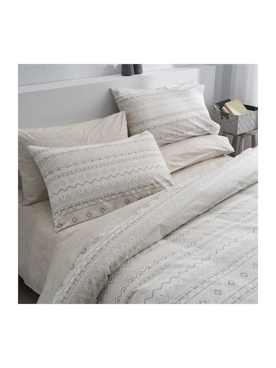 Vesta Home Elea 2 Σετ Σεντόνια King Size με Λάστιχο 240x270εκ. Μπεζ (4τμχ)