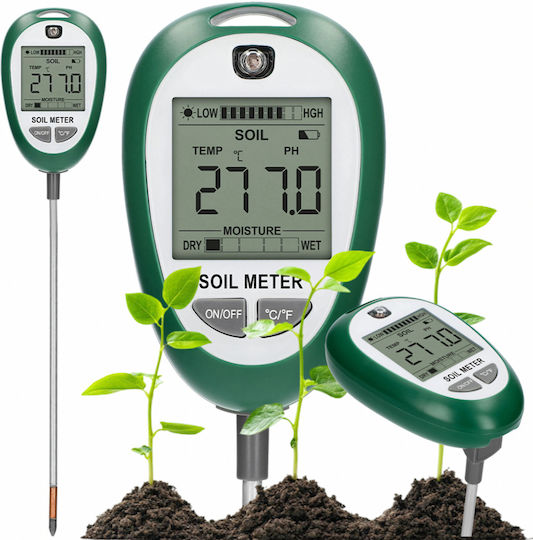 Tester Sol 4 În 1 Zola Ph Umiditate Lumină Temperatură Măsurare Ecran Lcd Alimentat Cu Baterie