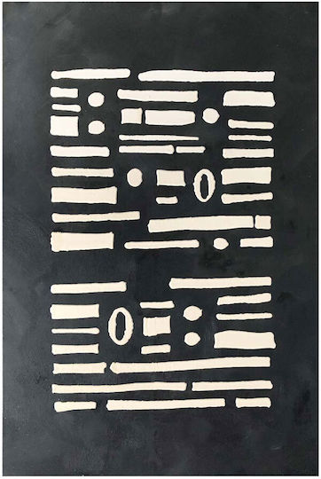 Imprint Dark Decorative Painting 80x120x4cm Canvas Black White MDF C543086