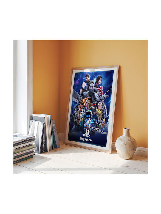 Gaming Poster Play Station Favourites Gm2393 40cm X 50cm Premium Μαύρο Ξύλινο Κάδρο