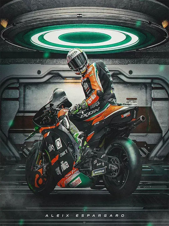 Poster Motogp Aleix Espargaro Gp012 40cm X 50cm Premium Μαύρο Ξύλινο Κάδρο
