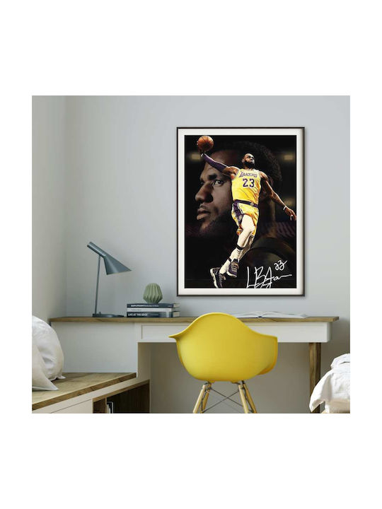 Poster Nba Lebron Dunk Kds021b 40cm X 50cm Premium Μαύρο Ξύλινο Κάδρο