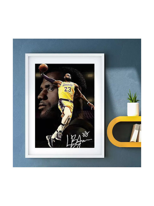 Poster Nba Lebron Dunk Kds021b 40cm X 50cm Premium Μαύρο Ξύλινο Κάδρο