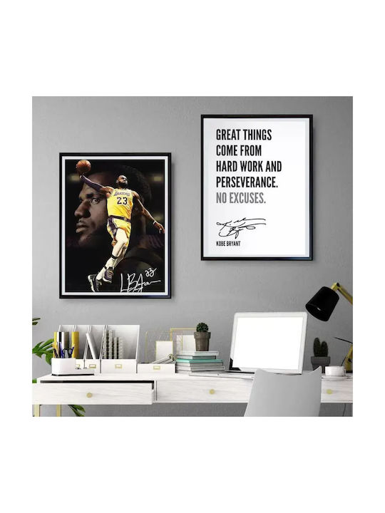 Poster Nba Lebron Dunk Kds021b 40cm X 50cm Premium Μαύρο Ξύλινο Κάδρο
