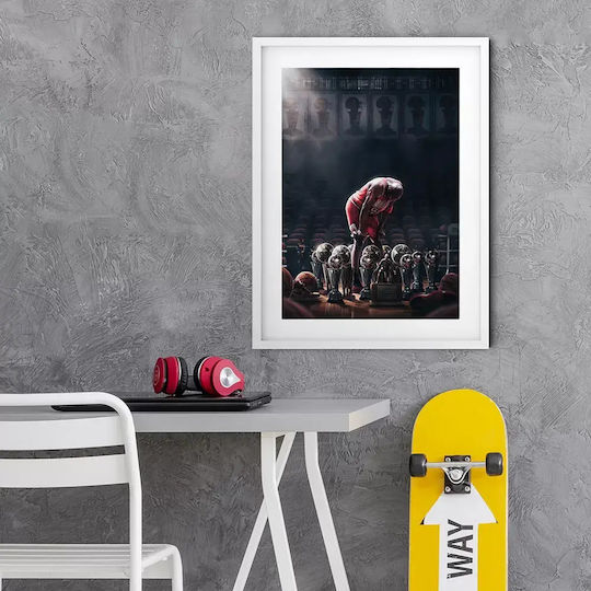 Poster NBA Jordan Trophies Snk62 40cm x 50cm Premium Black Wooden Frame