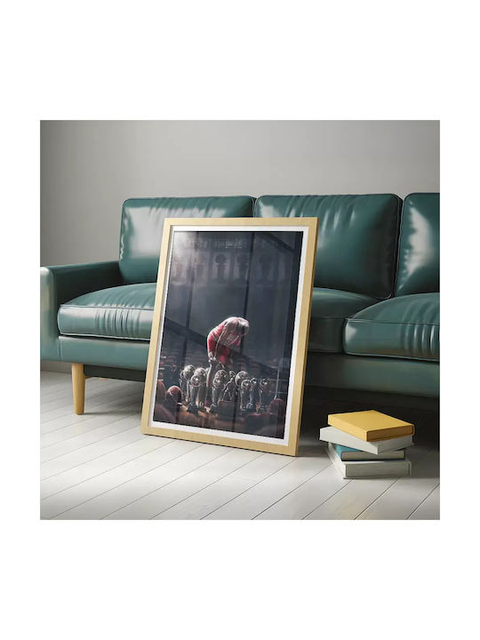 Poster Nba Jordan Trophies Snk62 40cm X 50cm Premium Μαύρο Ξύλινο Κάδρο