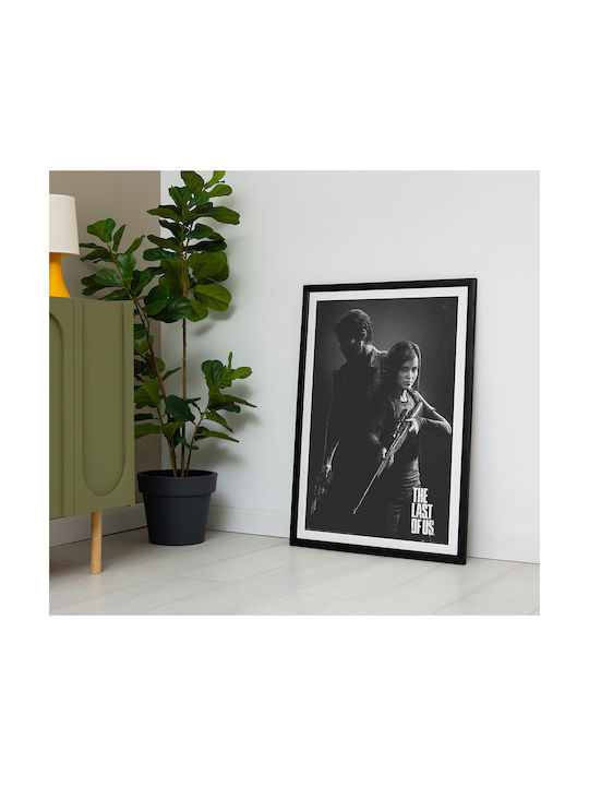 Gaming Poster Last Us Joel & Ellie Gm2391 40cm X 50cm Premium Black Wooden Frame