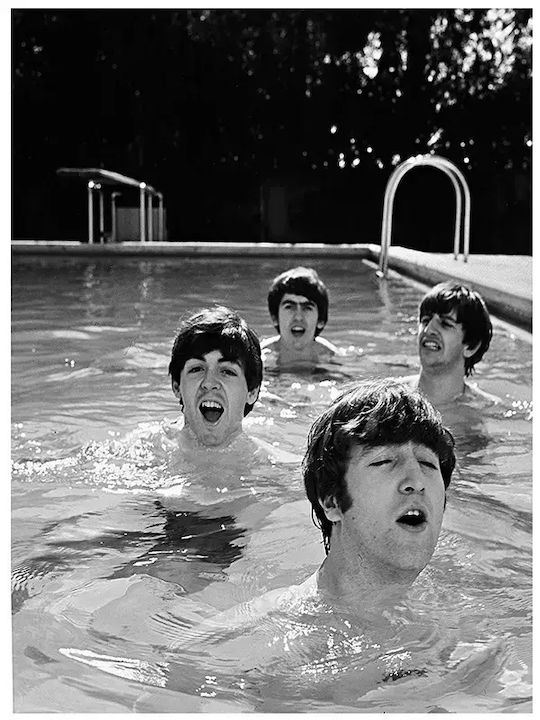Music Poster Beatles Ms056 40cm X 50cm Premium Black Wooden Frame