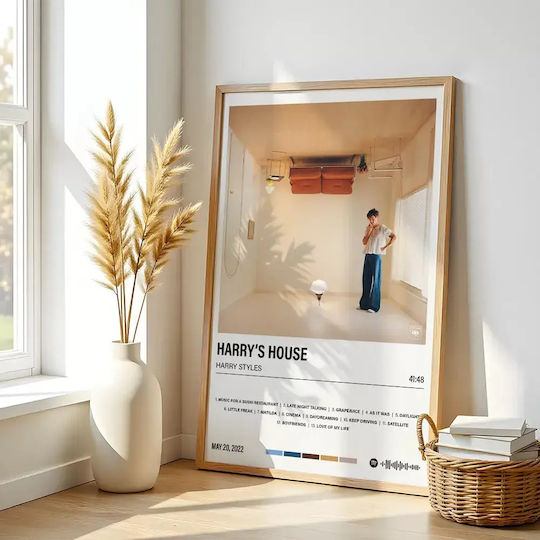 Music Poster Harry's House Ms054 40cm X 50cm Premium Black Wooden Frame
