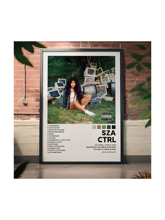 Music Poster Sza Ctrl Ms080 40cm X 50cm Premium Black Wooden Frame