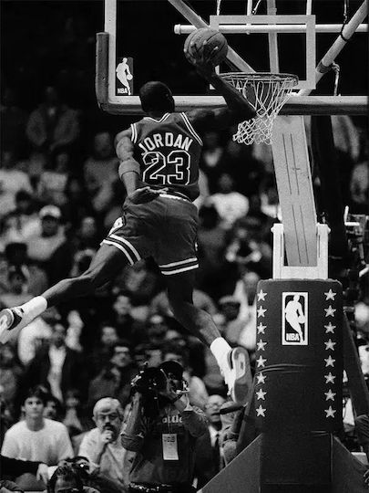Poster NBA Michael Jordan Kds008b 40cm X 50cm Premium Black Wooden Frame