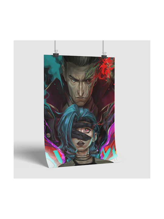 Gaming Poster Jinx & Silco Gm1116 40cm X 50cm Premium Μαύρο Ξύλινο Κάδρο