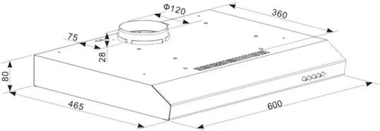 Cecotec Bolero Flux CM Standard Vent Hood 60cm White