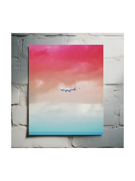 Gemälde Qatar Airways Flugzeug Im Bunte Himmel 70x100