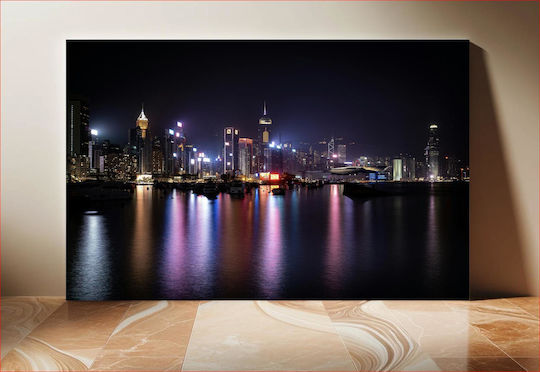 Night Cityscape With Reflections Νυχτερινό Αστικό Τοπίο Με Αντανακλάσεις 1