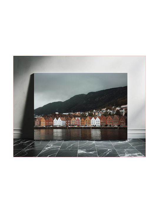 iLovePrints Gemälde Bunte Häuser Am Bay 100x70