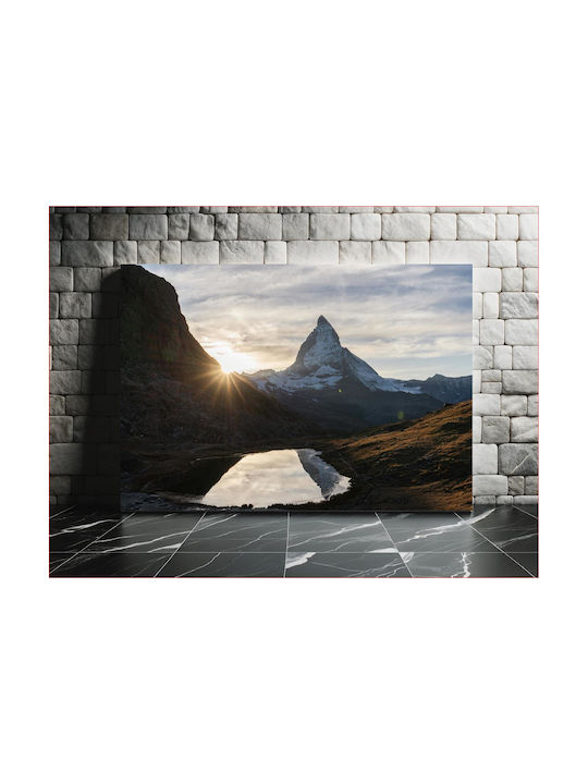 Gemälde Sunset Over Mountain Reflection Ηλιοβασίλεμα Πάνω Βουνό Αντανάκλαση 150x100