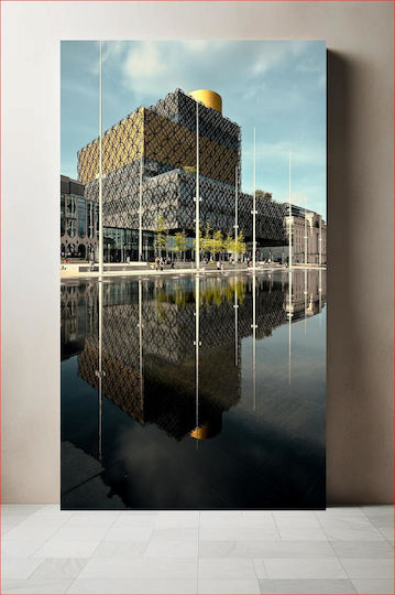 Πίνακας Modern Building Water Reflection Σύγχρονο Κτίριο Αντανάκλαση Του Νερού 70x100 Πίνακας Modern Building Water Reflection Σύγχρονο Κτίριο Αντανάκλαση Του Νερού 70x100