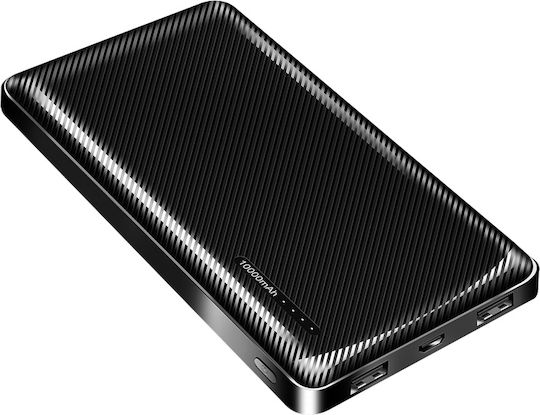 LogiLink Power Bank 10000mAh 12W Mit 2 USB-A Ausgangsanschlüsse Und USB-C Ausgangsanschluss Schwarz