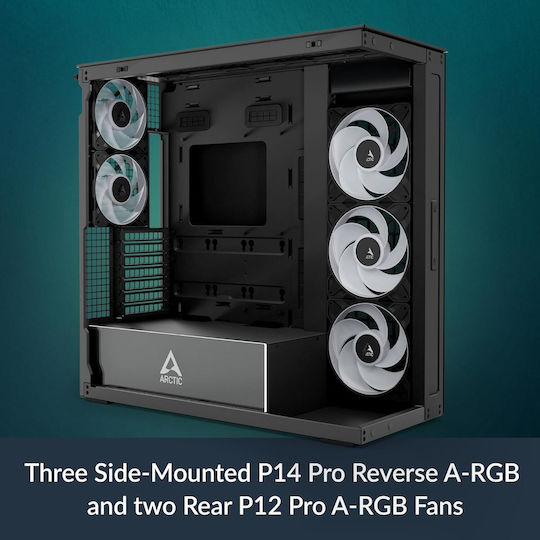 Arctic Xtender Gaming Midi Tower Κουτί Υπολογιστή με Πλαϊνό Παράθυρο Μαύρο