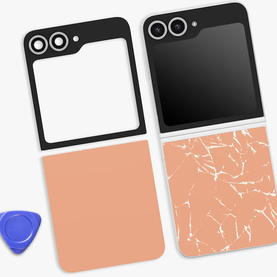 Clappio Upper Lower Back Glass Replacement Kit Galaxy Z Flip 6 Orange