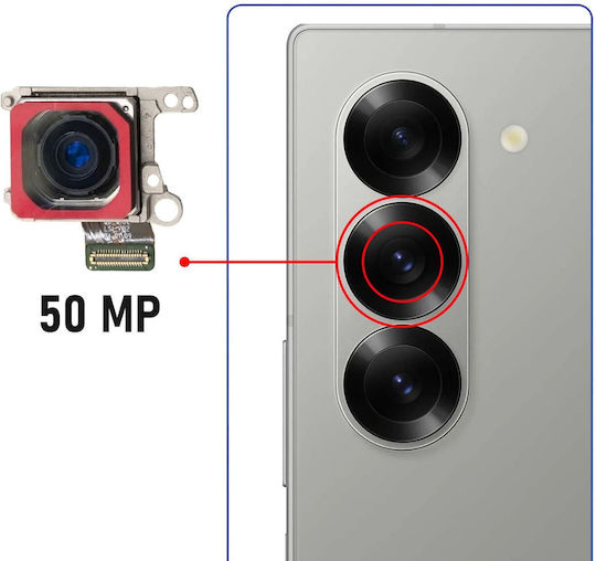 Clappio Rear Camera Wide Angle 50mp Samsung Galaxy Z Fold 6 Black