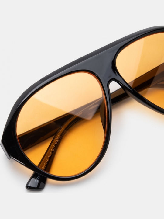 Luigi Unisex Sunglasses With Black Frame And Orange Lens 4914235
