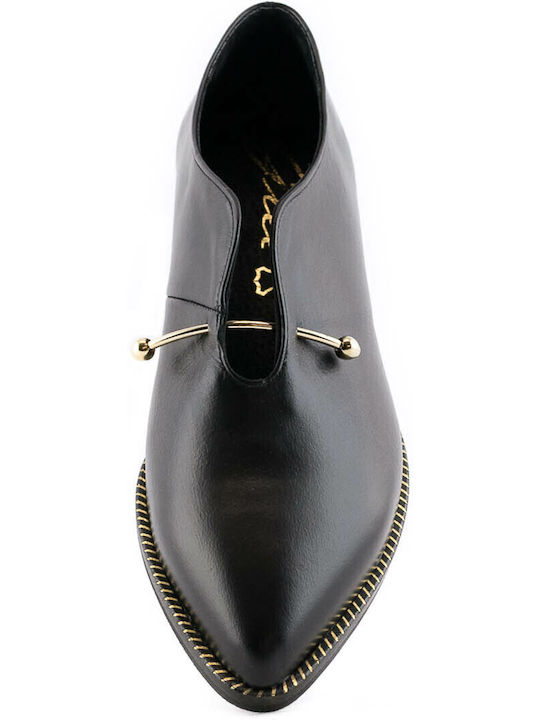 Damen Slip-Ons Leder Schwarze