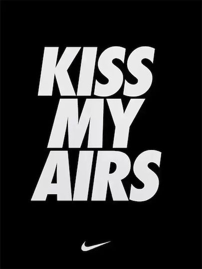 Poster Kiss My Airs Pantofi Sport Negri și Albi Snk136 40cm X 50cm Cadru Din Lemn Negru