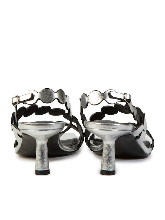 Leather Silver Sandals