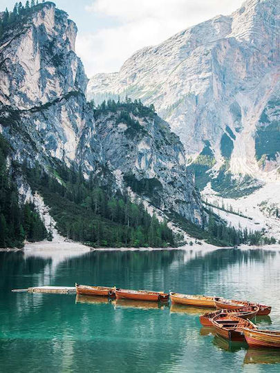 Boats In Braies Lake P Ξύλινο