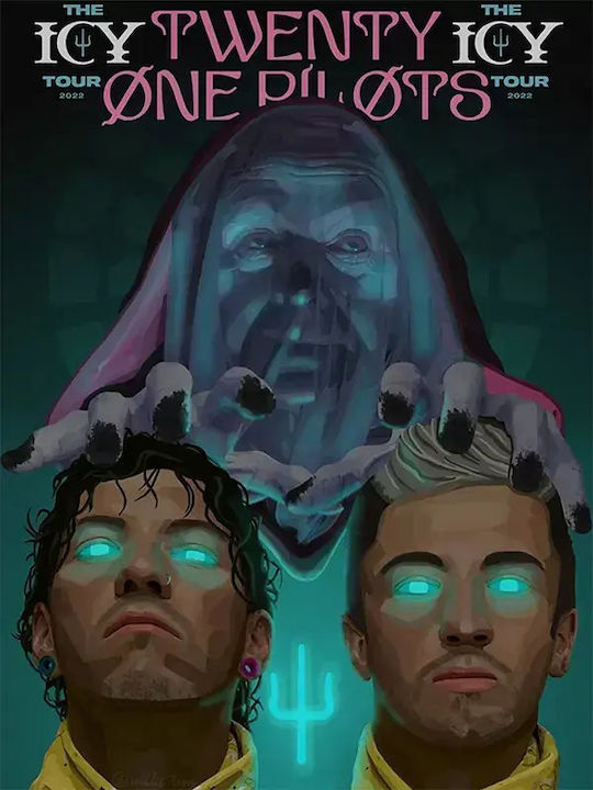 Music Poster Twenty One Pilots Ms037 40cm X 50cm Premium Μαύρο Ξύλινο Κάδρο