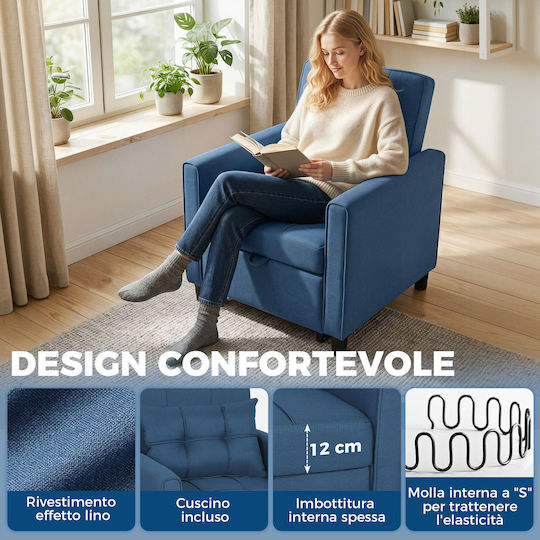 HomCom Relax Sessel Blau 69x82x85cm