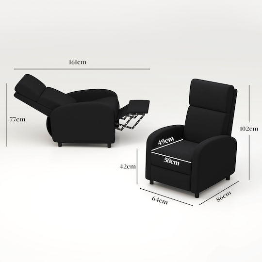 Scaun De Relaxare Relaxează-Te Cu Puf Negru 64x86x102cm