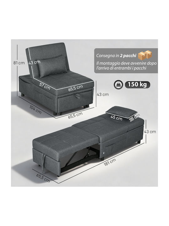 Scaun De Relaxare Relaxează-Te Gri 65.5x104x81cm