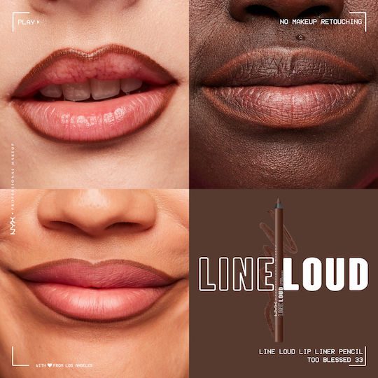 NYX Professional Makeup Line Loud Μολύβι Χειλιών 33 Too Blessed