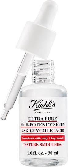 Kiehl's Ultra Pure High Potency 9.8% Glycolic Acid Moisturizing & Anti-aging Serum Face with Hyaluronic Acid for Radiance 30ml