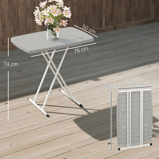 Metal Table For Small Outdoor Spaces Foldable Dark Grey 76x50x74cm