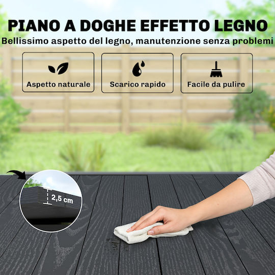 Τραπέζι Επεκτεινόμενο 160x80x75 Μαύρο Τραπέζι Επεκτεινόμενο 160x80x75 Μαύρο