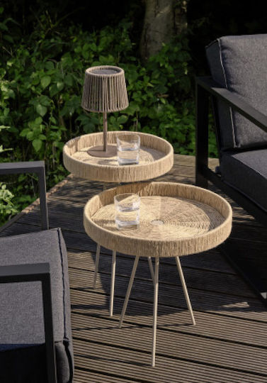 Auxiliary Table for Small Outdoor Spaces Black 58x38cm