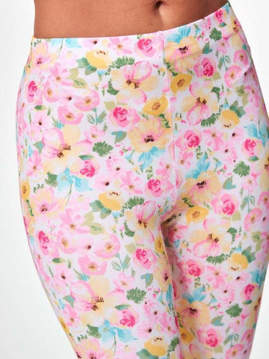 Damen Rosa Set mit Blumenhose