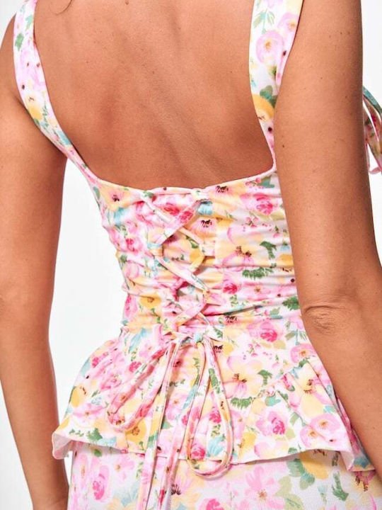 Damen Rosa Set mit Blumenhose